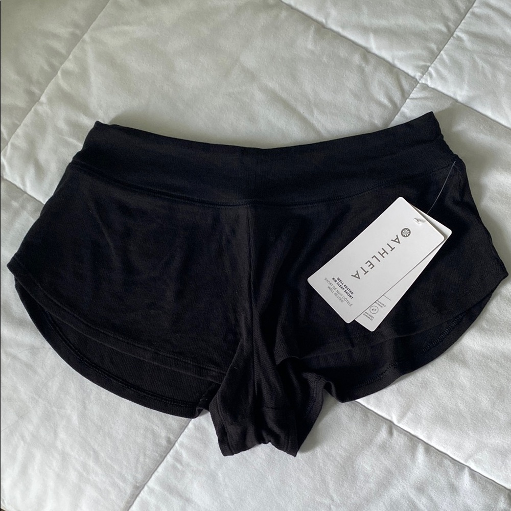 Athleta Black Well Rested Rib Sleep Short size XXS